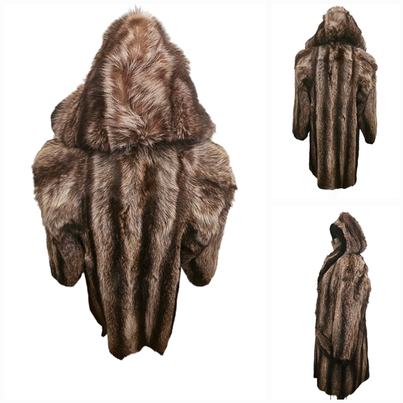 EUC | Fur & Mink Trim coat | Large Hood |  Vintage | Canadian - Picture 4 of 16